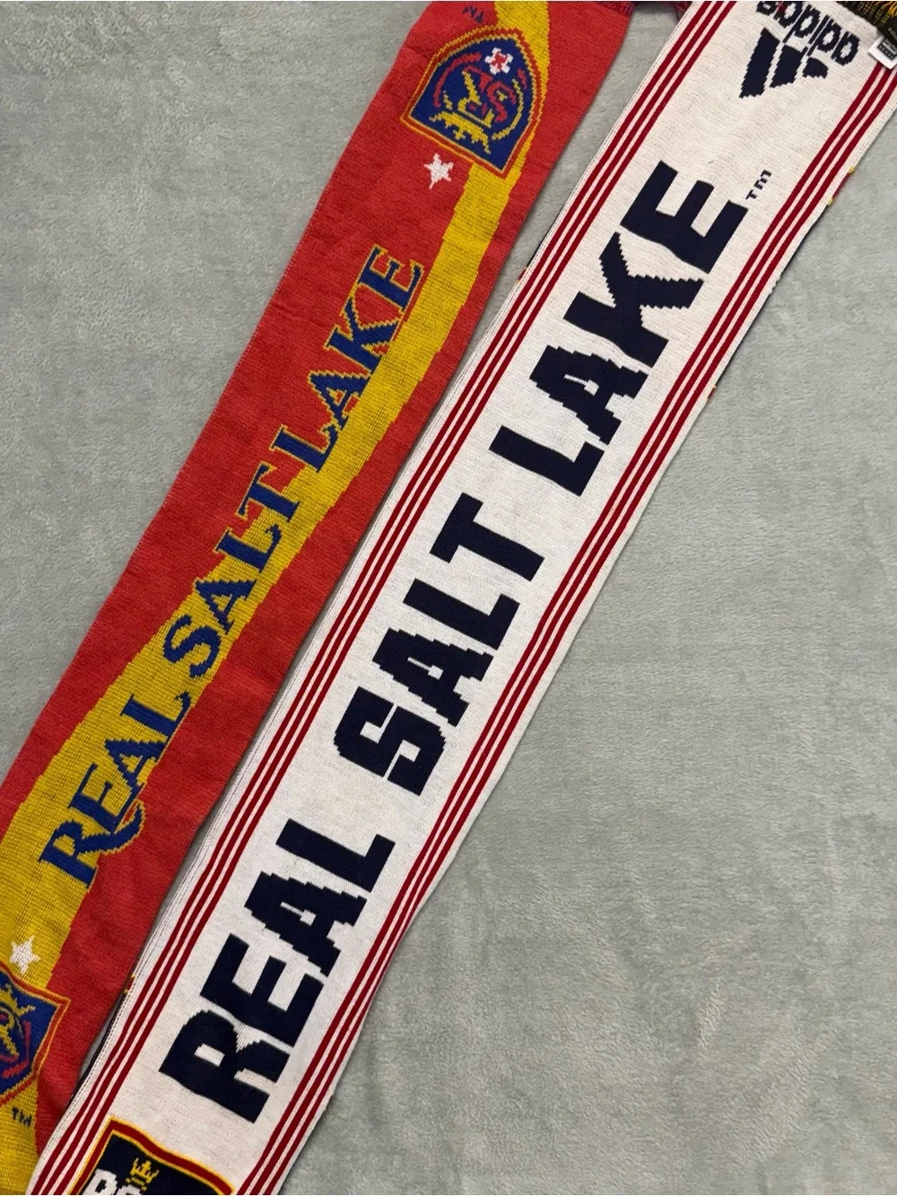 2 Pack Real Salt Lake MLS Adidas Unisex Scarf Soccer Football Futbol Utah Fringe